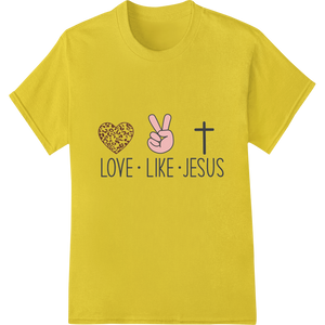 Durable custom apparel applied to Spread Love & Faith with This Minimalist Christian DTF Print