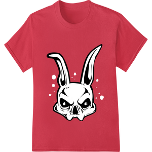 Edgy Rabbit Skull Outline - Bold Gothic DTF Print Transfer - High-quality direct to film printing