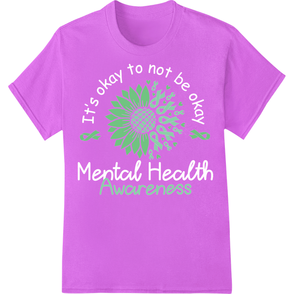 Spread Mental Health Awareness with Sunflower DTF Print on purple shirt - SUPERDTF-DTF Prints-DTF Transfers-Custom DTF Prints