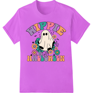 Premium quality print on demand on Groovy Ghoul: Retro Halloween Hippie Ghost DTF Print