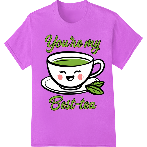 Adorable 'You're my Best-tea' Pun DTF Print Heat Transfer on purple shirt - SUPERDTF-DTF Prints-DTF Transfers-Custom DTF Prints