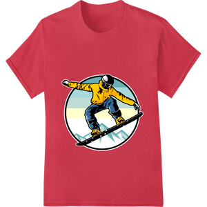 Shred the Slopes: Vibrant Snowboarding DTF Print Design featuring professional apparel decoration