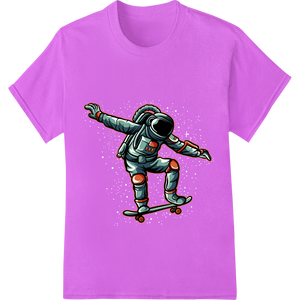 Cosmic Skater: Astronaut Shredding Space on Skateboard - High-quality t shirt prints