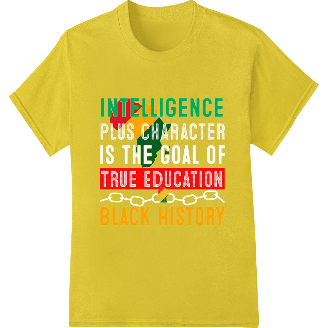 Empower with Intelligence: Celebrate Black History DTF on yellow shirt - SUPERDTF-DTF Prints-DTF Transfers-Custom DTF Prints