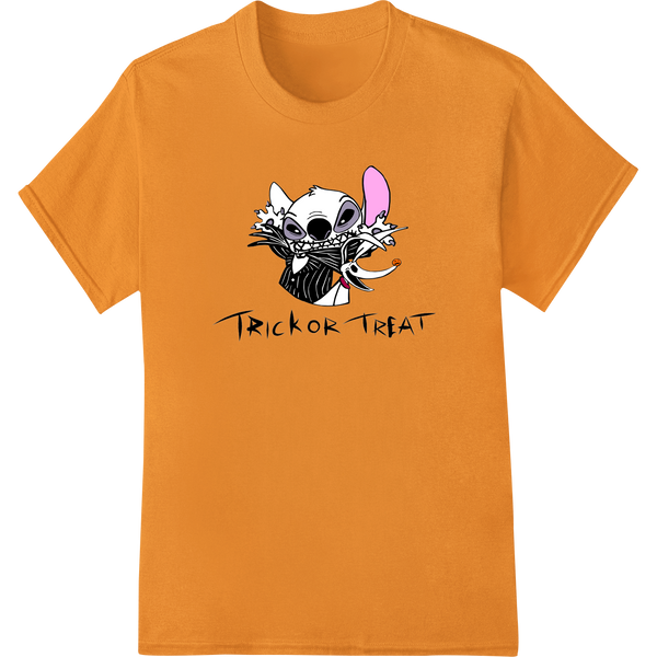 Spooky Skeleton Trick or Treat Halloween DTF Print Transfer showcasing advanced professional DTF printing technology