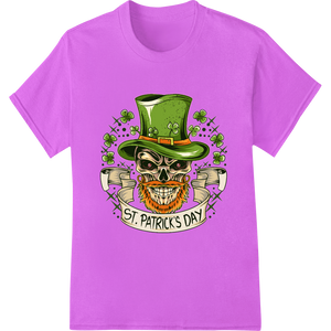 St. Patrick's Day Leprechaun Skull DTF Print Heat Transfer showcasing advanced custom merchandise technology