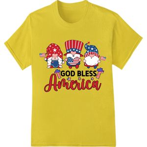 Vibrant custom print solutions print on Patriotic Gnomes God Bless America 4th of July DTF Print