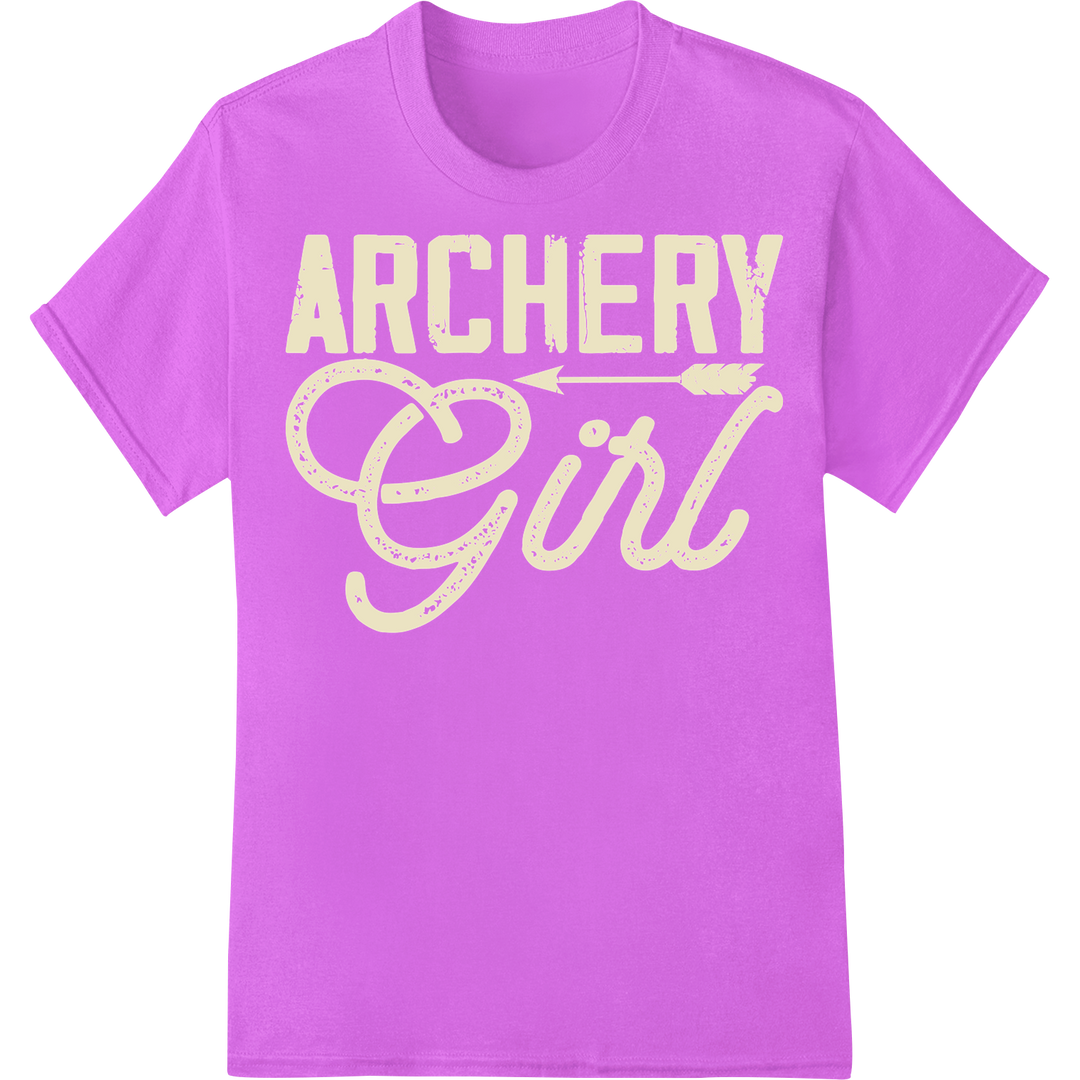 Archery Girl Vintage DTF Print Heat Transfer | Super DTF on purple shirt - SUPERDTF-DTF Prints-DTF Transfers-Custom DTF Prints