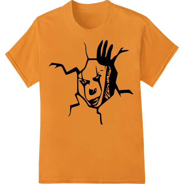 Haunting Halloween Silhouette - Bold Black DTF Print Transfer on orange shirt - SUPERDTF-DTF Prints-DTF Transfers-Custom DTF Prints