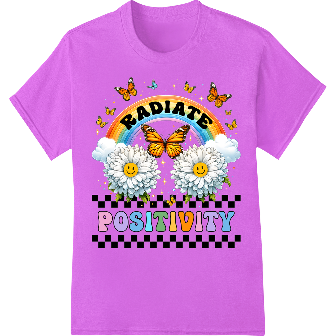 Radiate Positivity: Uplifting Butterfly DTF Print Transfer on purple shirt - SUPERDTF-DTF Prints-DTF Transfers-Custom DTF Prints