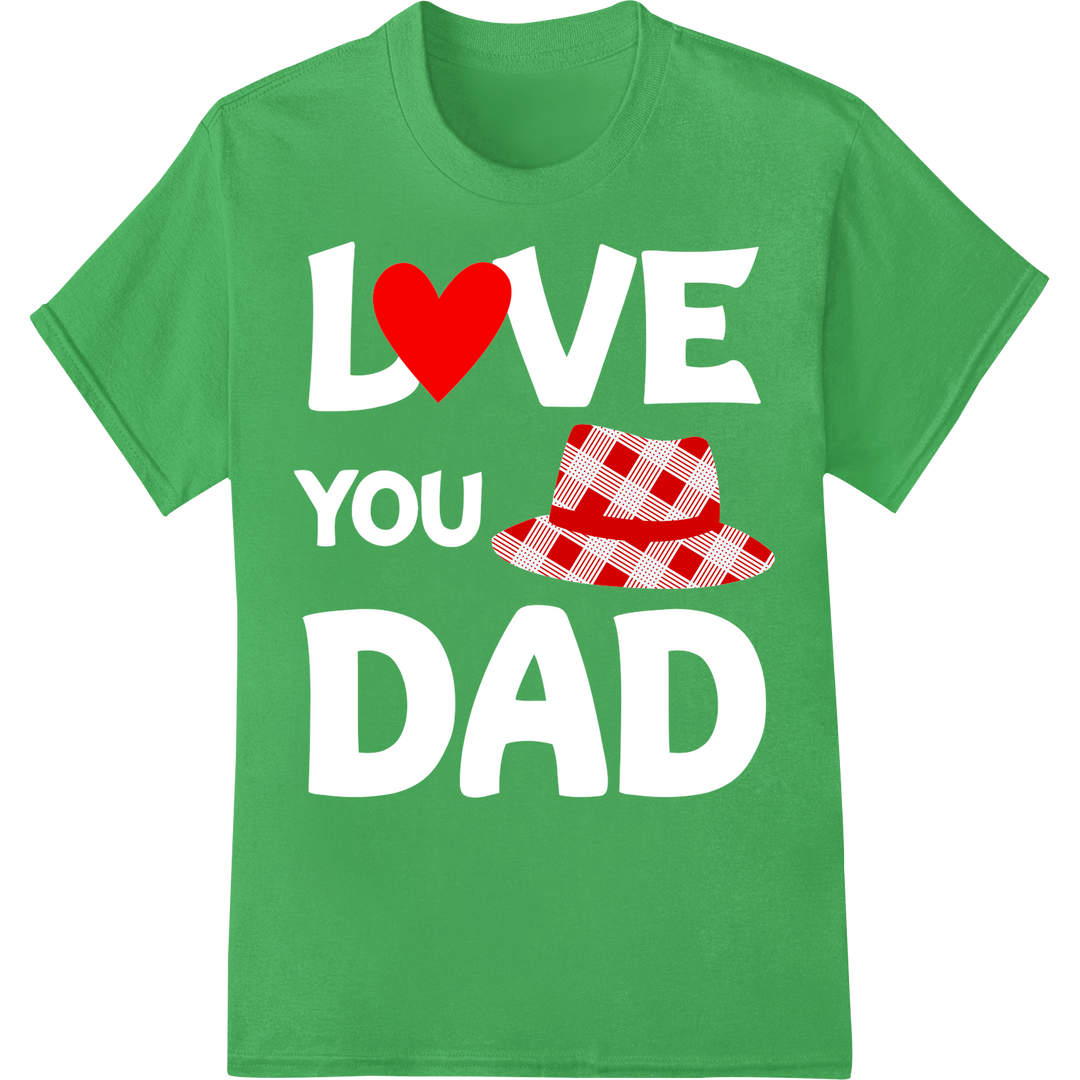 Charming Checkered Heart: Valentine's Day DTF Transfer on green shirt - SUPERDTF-DTF Prints-DTF Transfers-Custom DTF Prints