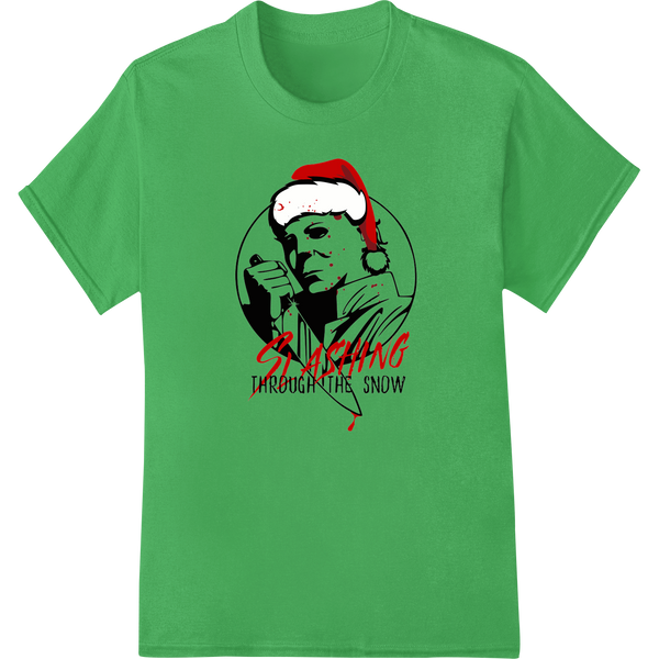 Shady Santa in sunglasses and edgy style, direct to film heat transfer print for custom t-shirt printing.