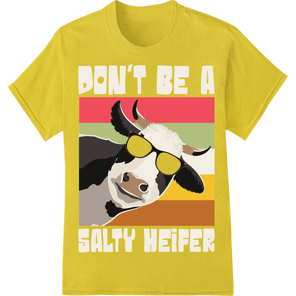 Stylish Cow Print Heat Transfer | Farm Animal DTF Design on yellow shirt - SUPERDTF-DTF Prints-DTF Transfers-Custom DTF Prints