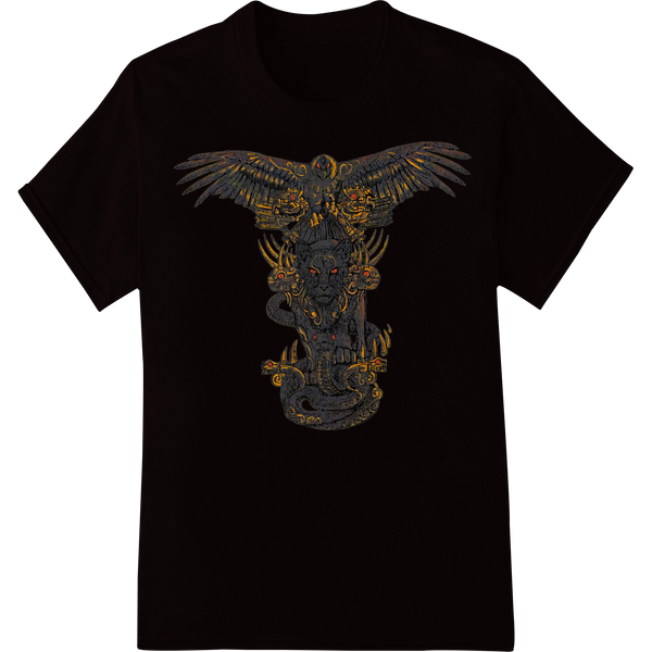 Steampunk Mechanical Dragon - Intricate DTF Print Design on black shirt - SUPERDTF-DTF Prints-DTF Transfers-Custom DTF Prints