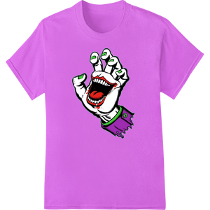 Screaming Monster Hand Halloween Heat Transfer Design showcasing advanced innovative apparel printing technology