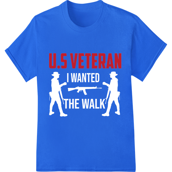 Bold U.S. Veteran DTF Print Heat Transfer | Patriotic Design on blue shirt - SUPERDTF-DTF Prints-DTF Transfers-Custom DTF Prints