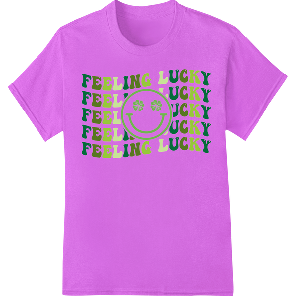 Feeling Lucky: Festive St. Patrick's Day DTF Print Design on purple shirt - SUPERDTF-DTF Prints-DTF Transfers-Custom DTF Prints