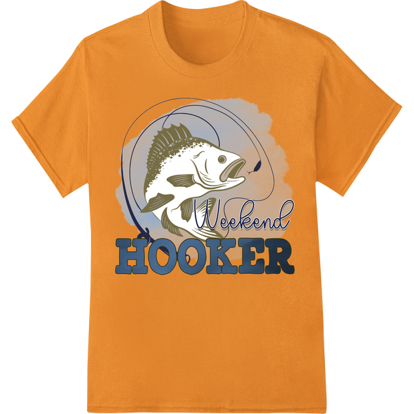 Weekend Hooker DTF print design featuring a fish hook and text for custom t-shirt or apparel printing.