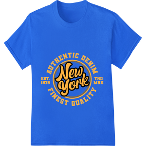 Custom custom t-shirts design - Vintage NYC Denim Heat Transfer - Authentic Style Est. 1979