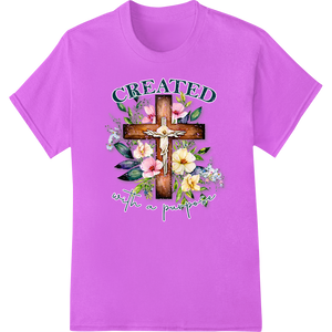 Floral Cross of Hope: Celebrate Easter's Promise featuring professional DTF printing service