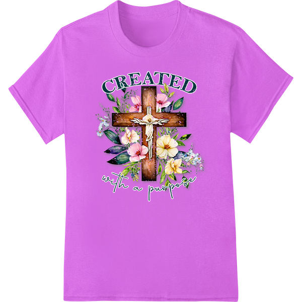 Floral Cross of Hope: Celebrate Easter's Promise featuring professional DTF printing service