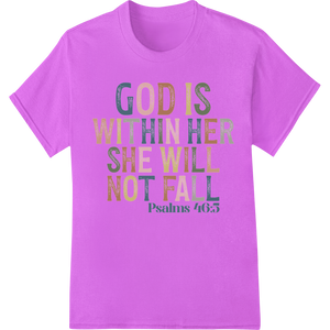 Cutting-edge custom merchandise featured on Faith Empowers: Vintage Bible Verse DTF Print Transfer