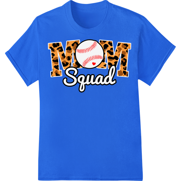 Wild Leopard Print 'Squad' Baseball DTF Heat Transfer on blue shirt - SUPERDTF-DTF Prints-DTF Transfers-Custom DTF Prints