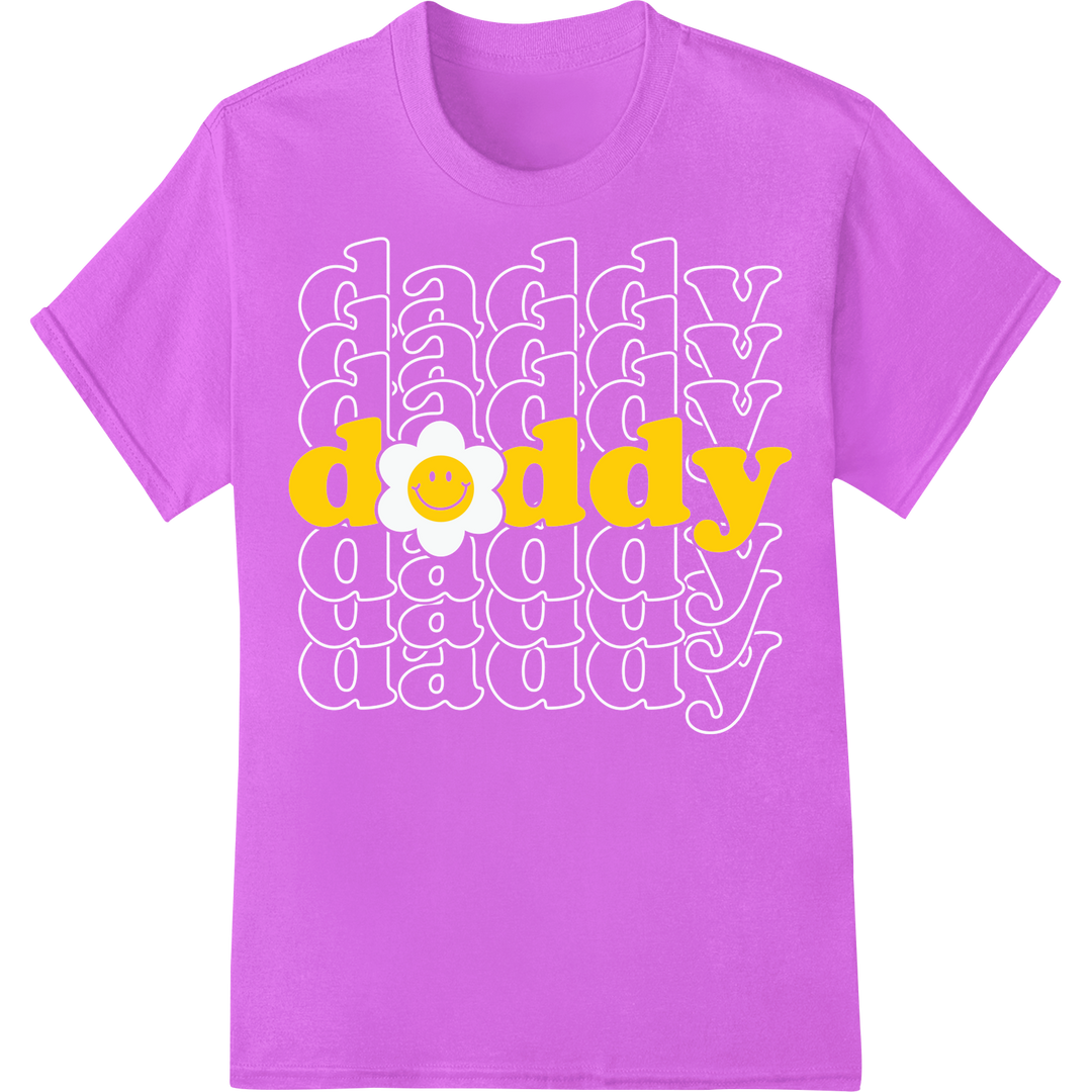 Retro 'daddy' DTF Print Heat Transfer - Perfect Father's Day Gift on purple shirt - SUPERDTF-DTF Prints-DTF Transfers-Custom DTF Prints