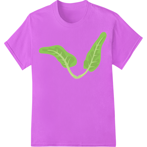 Vibrant Vegan Lettuce Print - Healthy Lifestyle DTF Transfer on purple shirt - SUPERDTF-DTF Prints-DTF Transfers-Custom DTF Prints