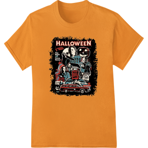 Scary Movie Villains Cruisin' on Halloween Night enhanced with professional high-quality t-shirt printing