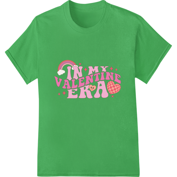 Retro Romance: Nostalgic Valentine's Day DTF Transfer Print on green shirt - SUPERDTF-DTF Prints-DTF Transfers-Custom DTF Prints