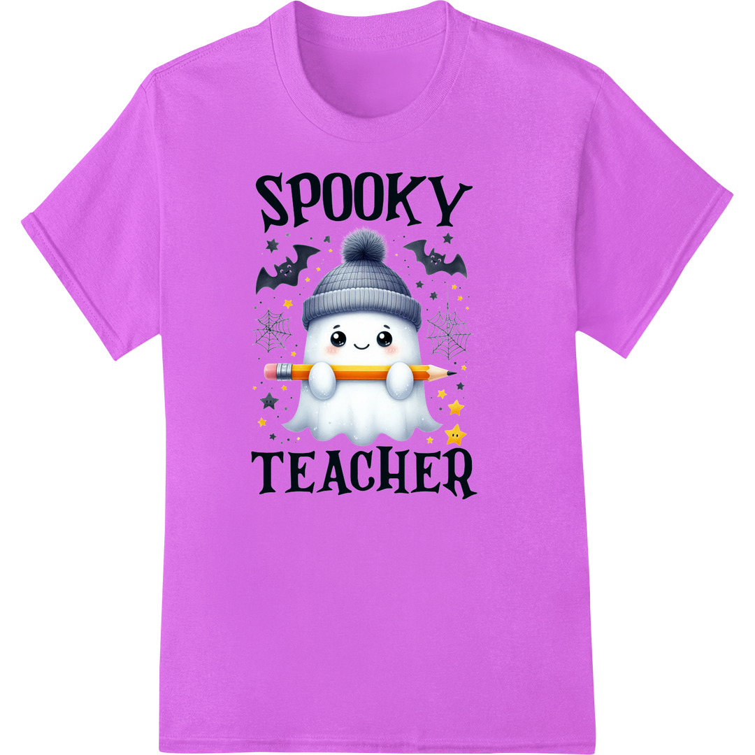 Spook-tacular Teacher Halloween DTF Print Heat Transfer on purple shirt - SUPERDTF-DTF Prints-DTF Transfers-Custom DTF Prints