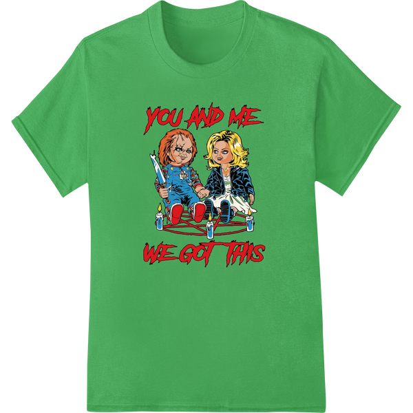 Innovative t shirt prints design on Chucky & Tiffany: Killer Couple Goals DTF Print Transfer