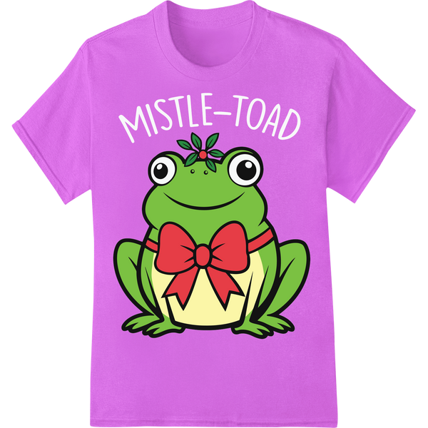 Adorable Christmas Frog DTF Print Heat Transfer Design on purple shirt - SUPERDTF-DTF Prints-DTF Transfers-Custom DTF Prints