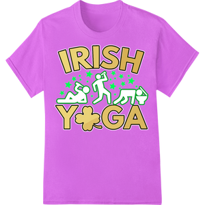 Personalized DTF transfers design for Irish Yoga: Shamrocks, Yoga & Beer - Funny St. Paddy's DTF