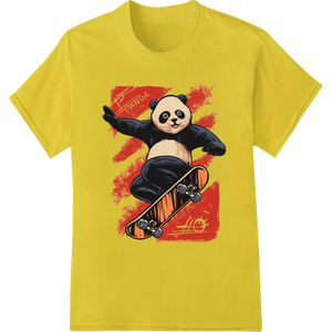 Skateboarding Panda Graffiti DTF Print Heat Transfer - High-quality DTF printing service