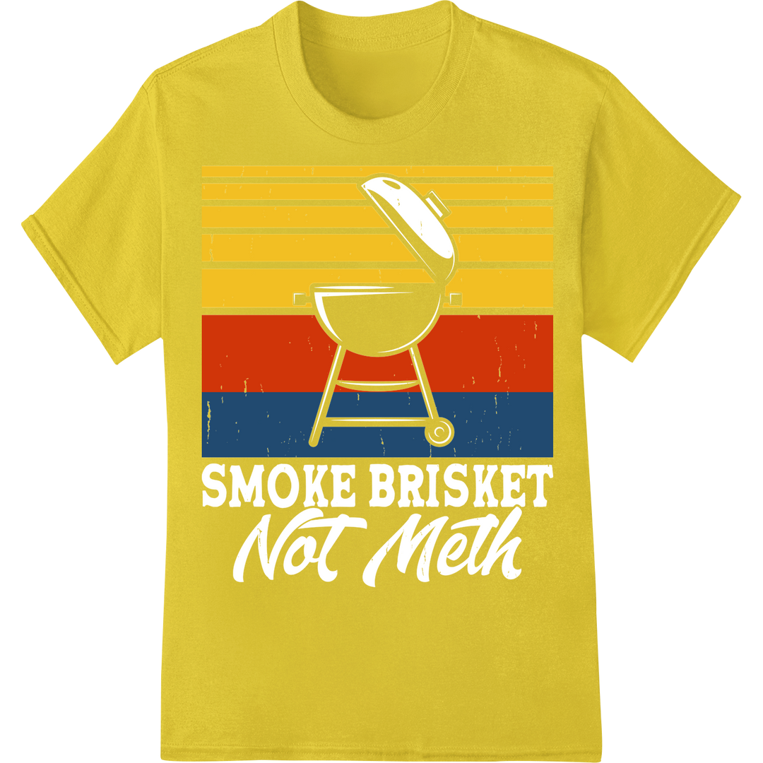 Patriotic BBQ Grill Silhouette | 4th of July DTF Print on yellow shirt - SUPERDTF-DTF Prints-DTF Transfers-Custom DTF Prints