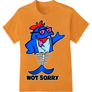 Personalized innovative apparel printing design for Not Sorry! Rebellious Cartoon Fish Super DTF Print