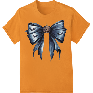 Spooky Blue Bat Bow: Eerie Elegance for Halloween featuring professional apparel decoration