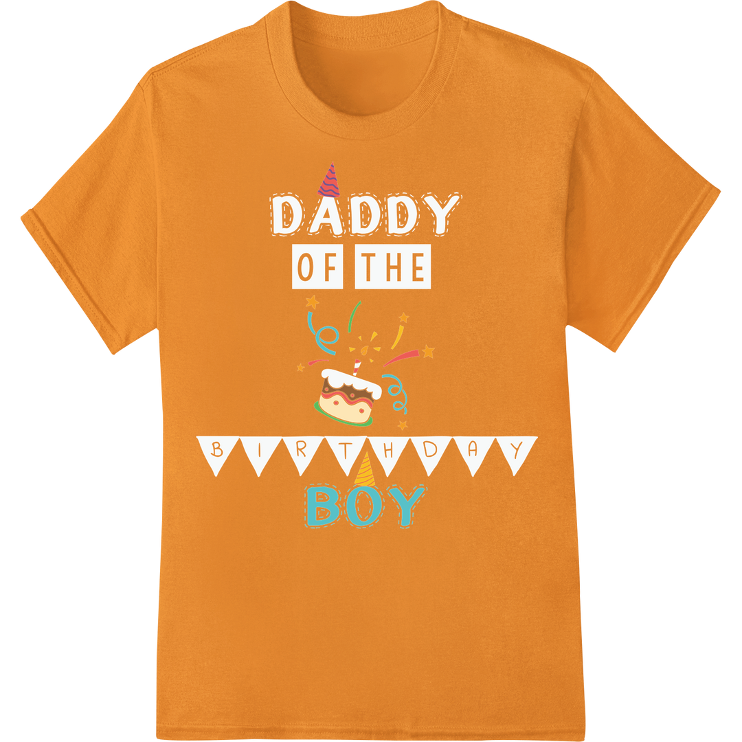 Adorable Father's Day 'BOY' Design: Celebrate Dad in Style on orange shirt - SUPERDTF-DTF Prints-DTF Transfers-Custom DTF Prints