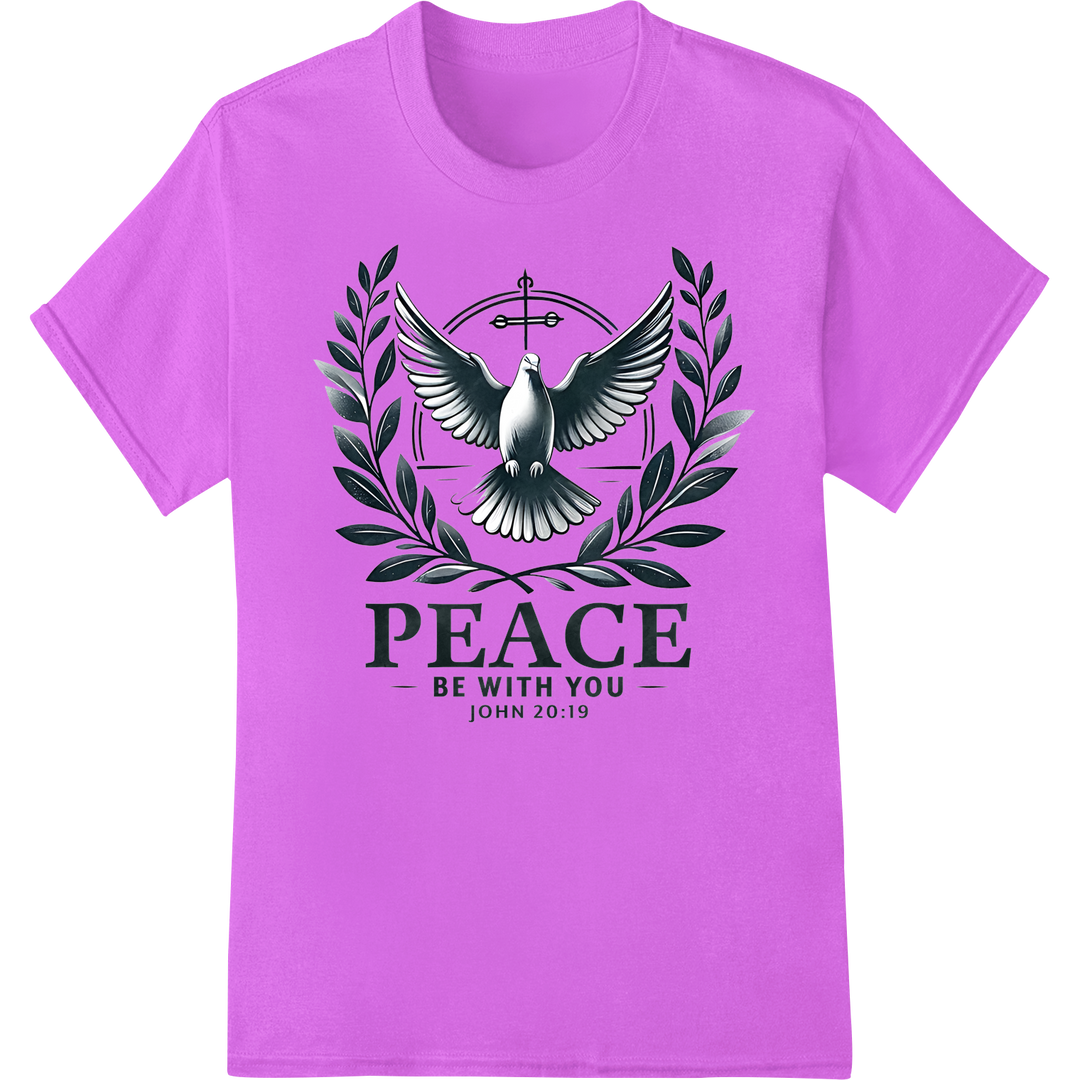 Dove of Peace: Christian Easter DTF Print Heat Transfer on purple shirt - SUPERDTF-DTF Prints-DTF Transfers-Custom DTF Prints