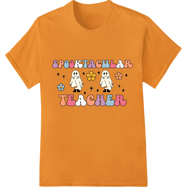 Spooktacular Teacher Cute Halloween DTF Print Heat Transfer on orange shirt - SUPERDTF-DTF Prints-DTF Transfers-Custom DTF Prints