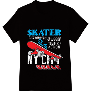 Premium quality innovative apparel printing on Radical Red, White & Blue Skateboard 'SKATER' DTF Print