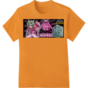 Neon Anime Warriors: Bold Futuristic DTF Print Heat Transfer showcasing advanced customized apparel technology