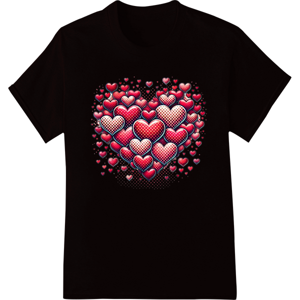 Vibrant Pop Art Heart DTF Print Heat Transfer | Valentine's on black shirt - SUPERDTF-DTF Prints-DTF Transfers-Custom DTF Prints