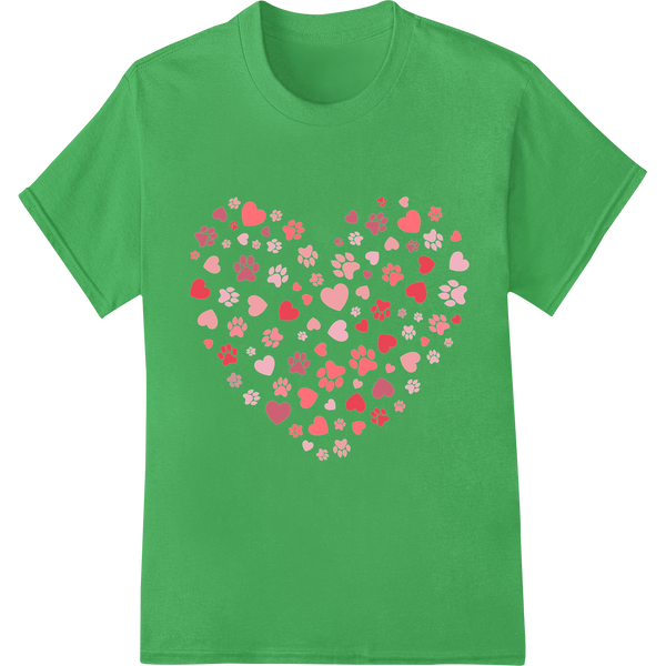 Retro Valentine Heart Pattern DTF Print Transfer | Vintage Love on green shirt - SUPERDTF-DTF Prints-DTF Transfers-Custom DTF Prints