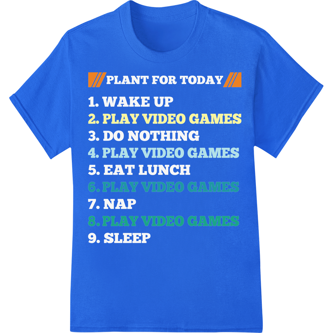 Retro Gaming 'Play Video Games' DTF Print Heat Transfer on blue shirt - SUPERDTF-DTF Prints-DTF Transfers-Custom DTF Prints