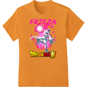 Frieza's Fury: Bold Dragon Ball Z DTF Print Heat Transfer enhanced with professional custom merchandise