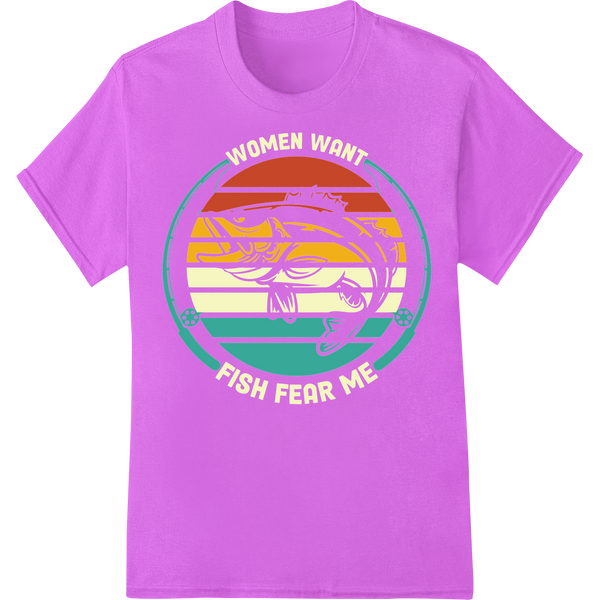 Vintage Fishermen Wanted Emblem | Retro Fishing DTF Transfer on purple shirt - SUPERDTF-DTF Prints-DTF Transfers-Custom DTF Prints