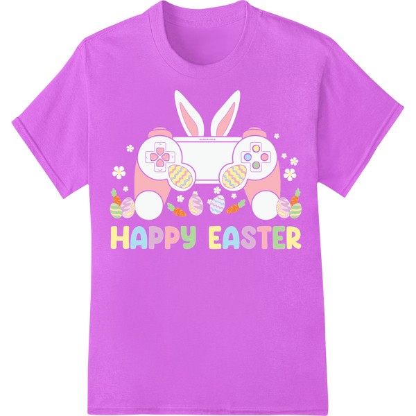 Adorable Easter Bunnies & Eggs DTF Print Heat Transfer on purple shirt - SUPERDTF-DTF Prints-DTF Transfers-Custom DTF Prints